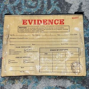 Fun and Flirty Wristlet Designed to look like an Evidence Envelope